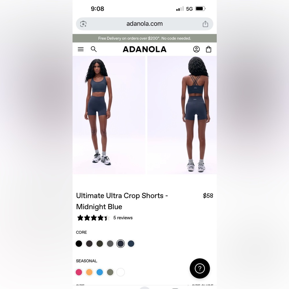 NWOT Adanola Ultimate Ultra Crop Shorts Midnight Blue